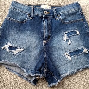 Abercrombie Kids Ripped Blue Denim Shorts